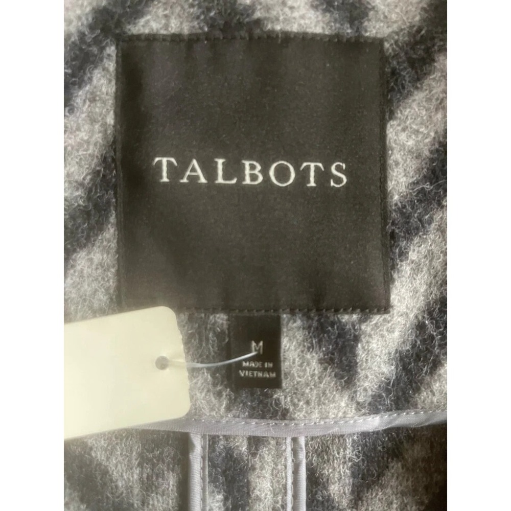 Talbots Women's Herringbone Wool Coat Full Zip Snap Front Medium NWT - Picture 4 of 11